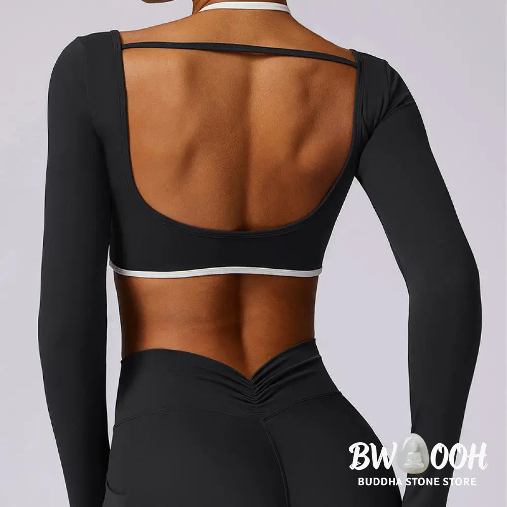 BWOOOH lotus print yoga leggings - Solid Color Halter Neck Bra Long Sleeve 