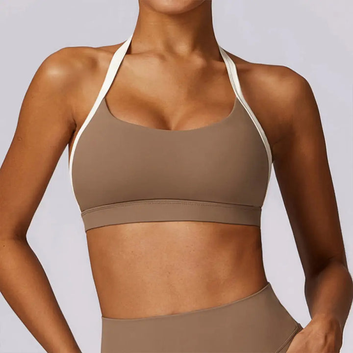 BWOOOH lotus print yoga leggings - Solid Color Halter Neck Bra Long Sleeve 