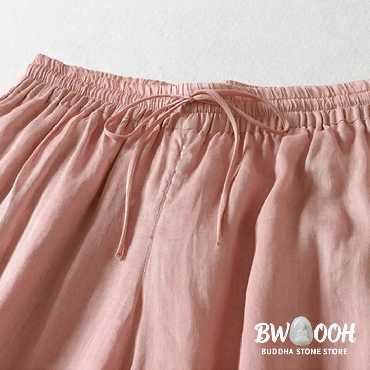 BWOOOH printed wide-leg yoga pants - Solid Color Lace-up Women&