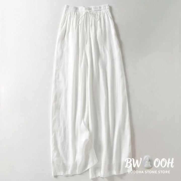 BWOOOH printed wide-leg yoga pants - Solid Color Lace-up Women&