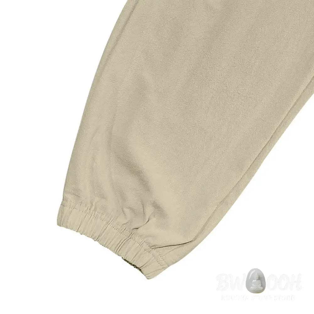 Buddha Stones Solid Color Linen Drawstring Men’s Cargo Pants With Pockets - Men’s Pants