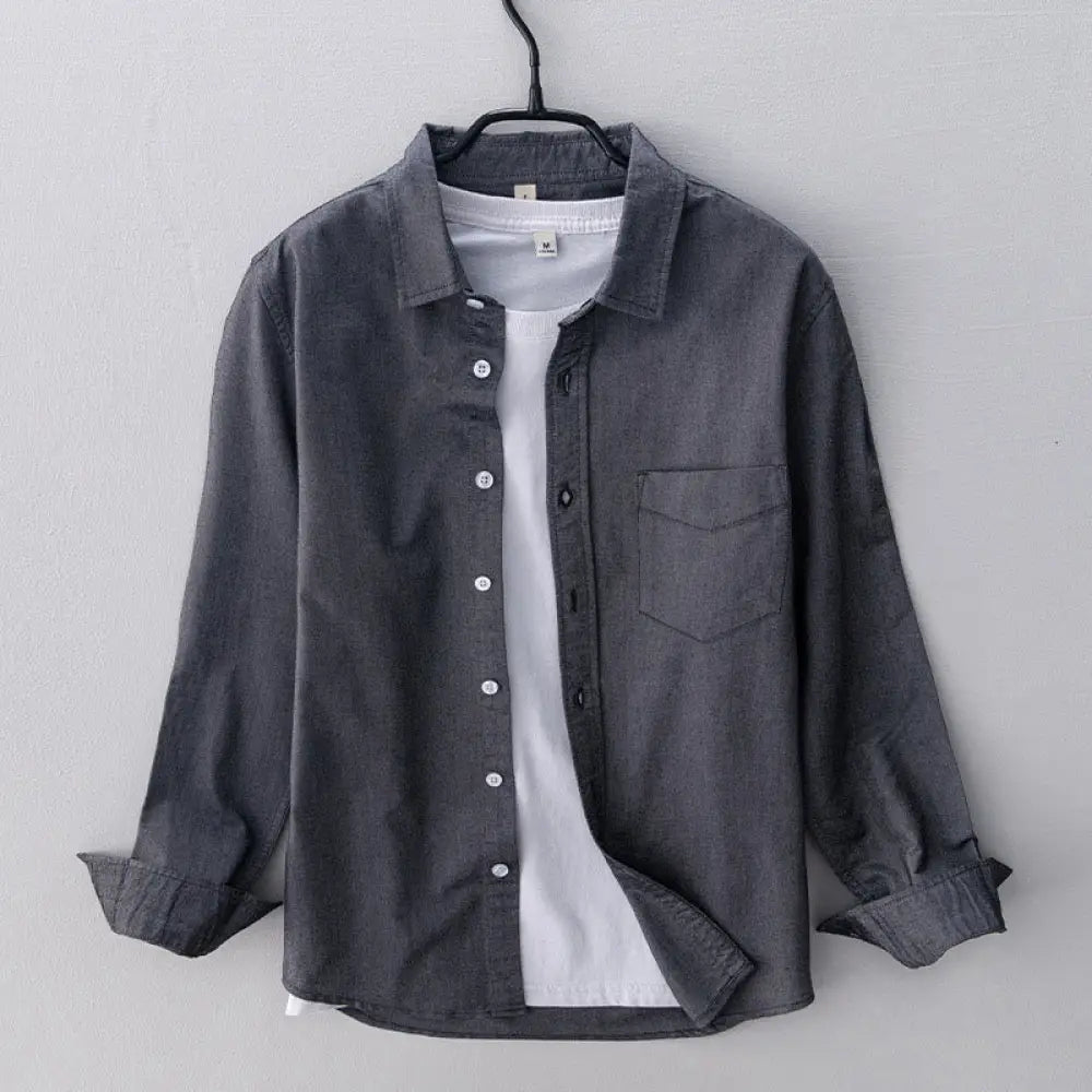 BWOOOH Solid Color Long Sleeve Buttons Down Design Men Co