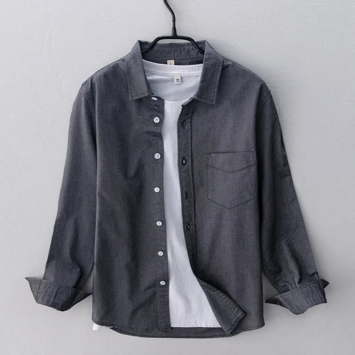 BWOOOH Solid Color Long Sleeve Buttons Down Design Men Co