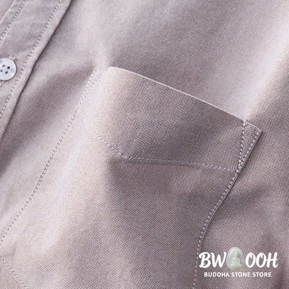 Buddha Stones Solid Color Long Sleeve Buttons Down Design Men Cotton Shirt Clothing - Men’s Shirts