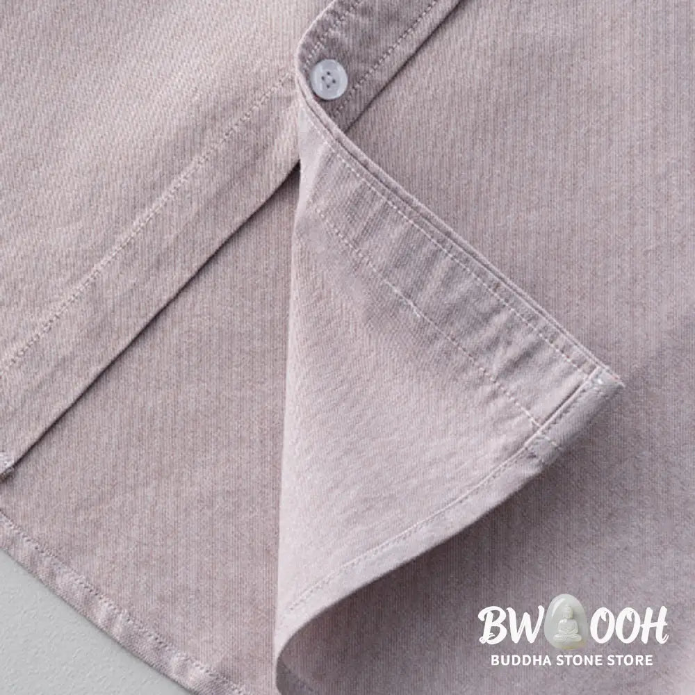 Buddha Stones Solid Color Long Sleeve Buttons Down Design Men Cotton Shirt Clothing - Men’s Shirts