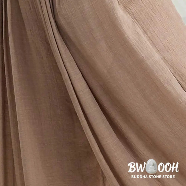 BWOOOH printed wide-leg yoga pants - Solid Color Loose Cotton Linen Wide Leg 