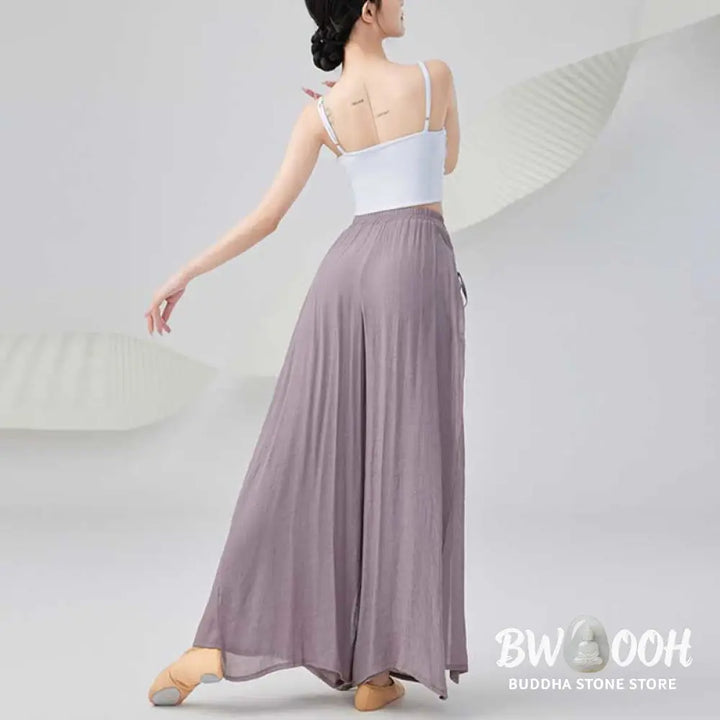 BWOOOH printed wide-leg yoga pants - Solid Color Loose Cotton Linen Wide Leg 