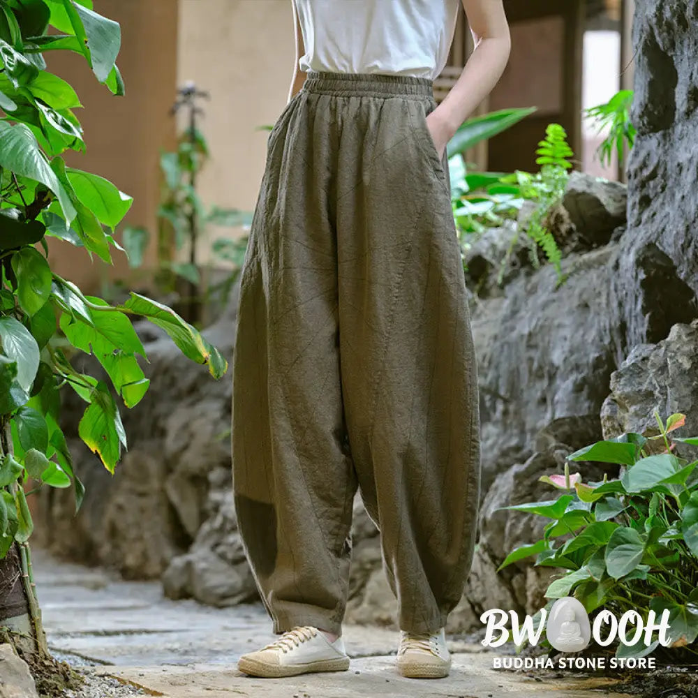 BWOOOH printed harem pants - Solid Color Loose Yoga Harem Pants With 