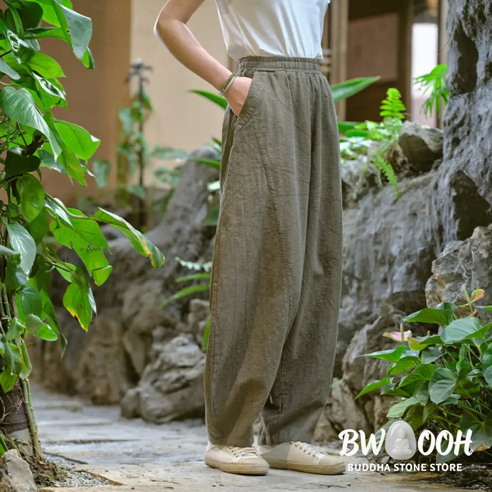BWOOOH printed harem pants - Solid Color Loose Yoga Harem Pants With 