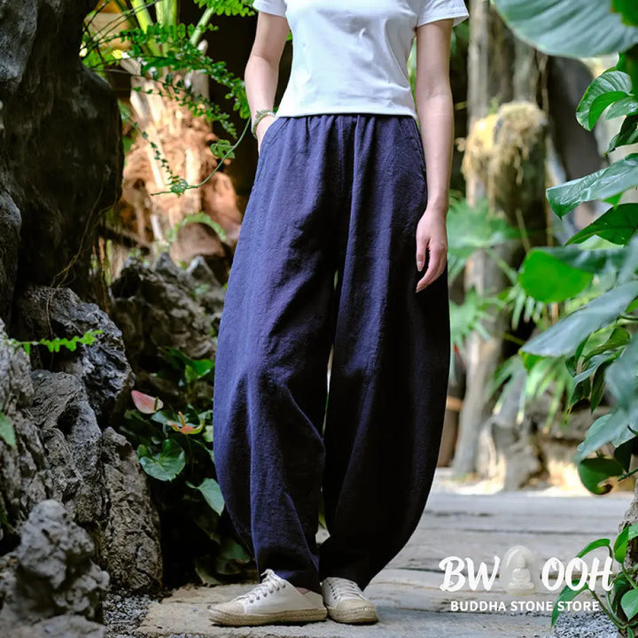 BWOOOH printed harem pants - Solid Color Loose Yoga Harem Pants With 