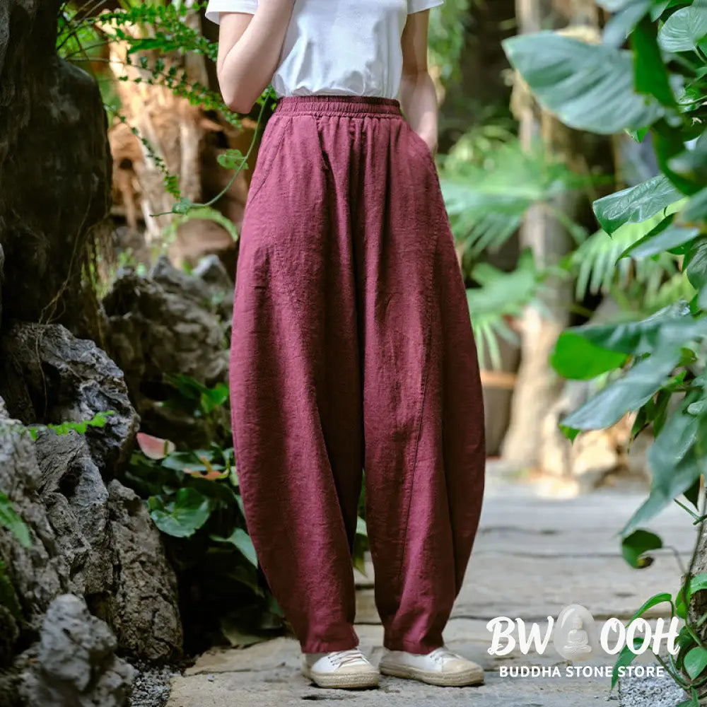 BWOOOH printed harem pants - Solid Color Loose Yoga Harem Pants With 