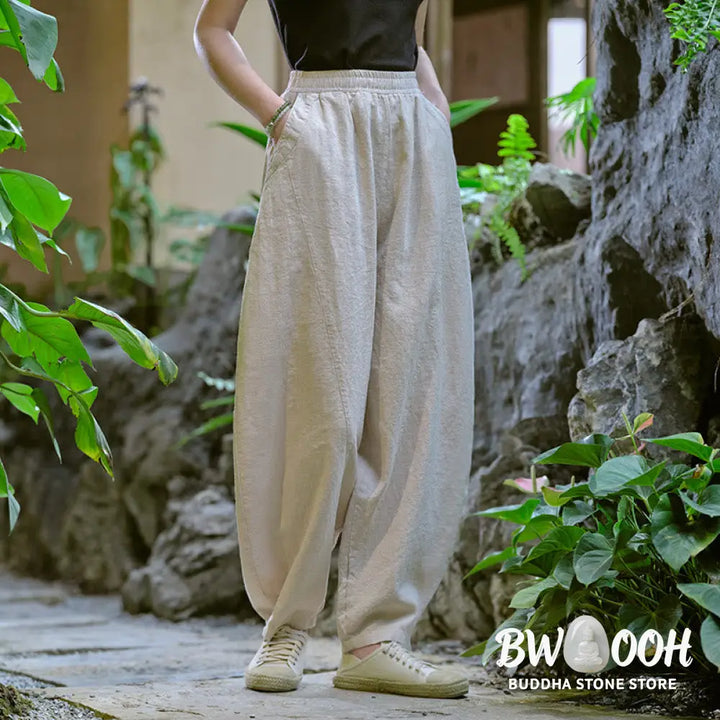 BWOOOH printed harem pants - Solid Color Loose Yoga Harem Pants With 