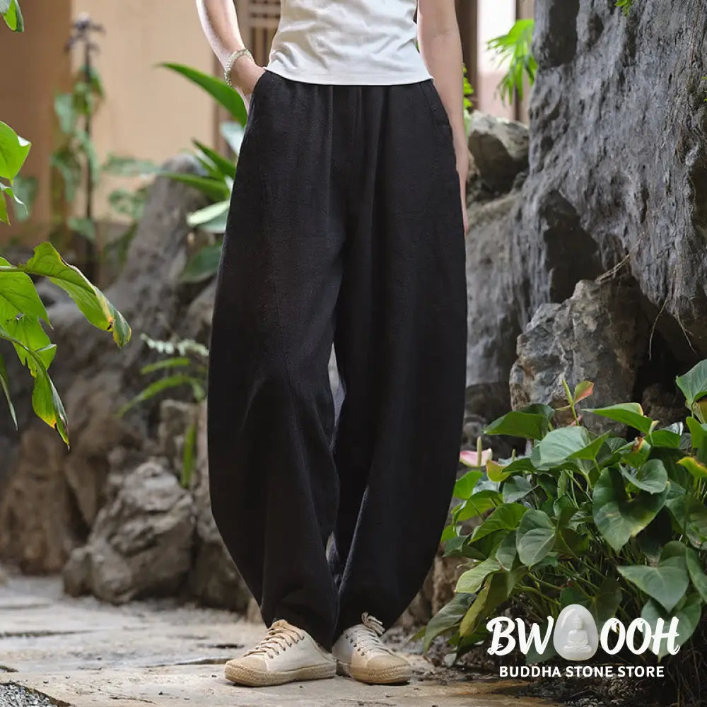 BWOOOH printed harem pants - Solid Color Loose Yoga Harem Pants With 