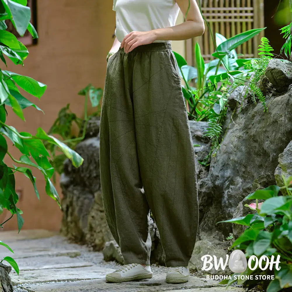 BWOOOH printed harem pants - Solid Color Loose Yoga Harem Pants With 
