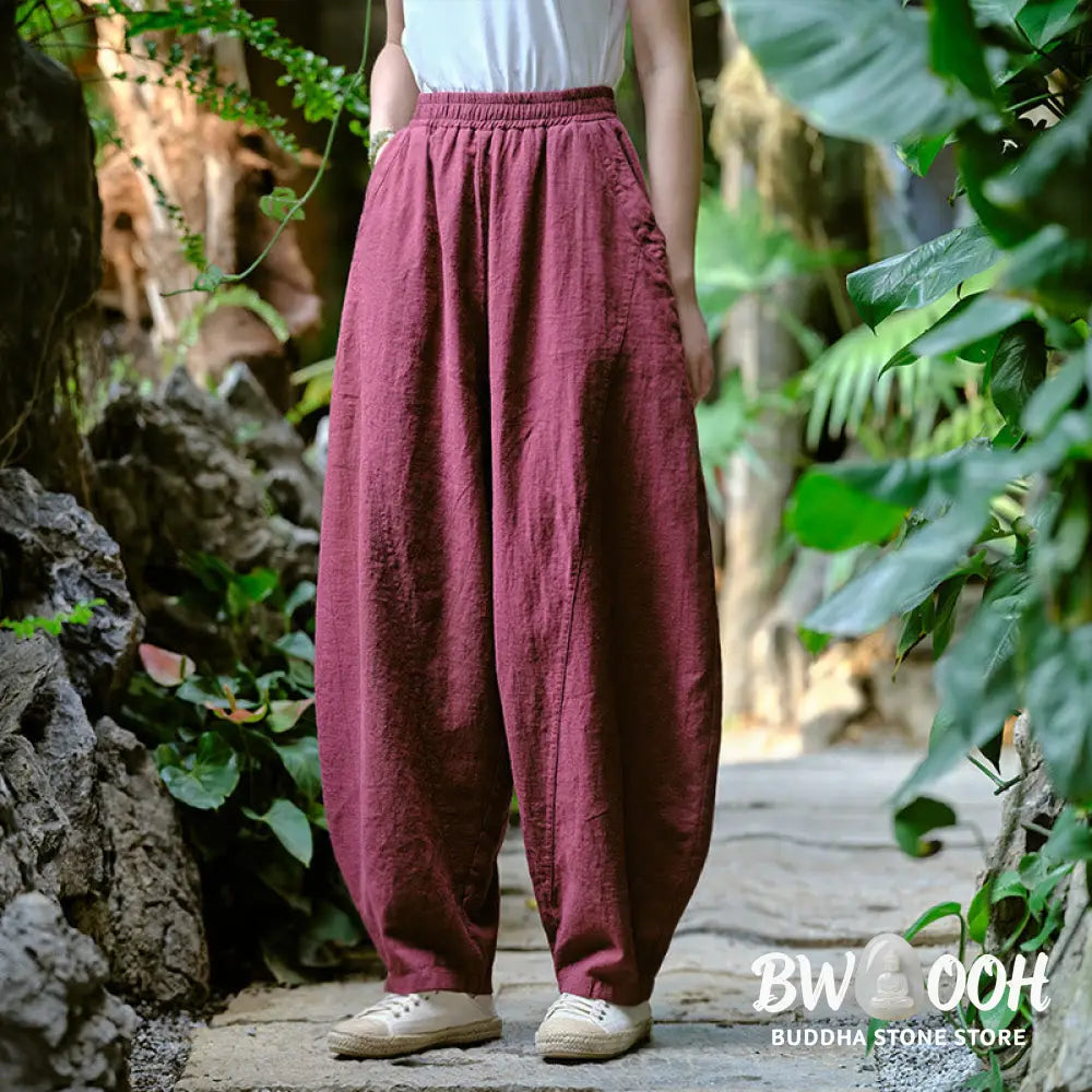 BWOOOH printed harem pants - Solid Color Loose Yoga Harem Pants With 