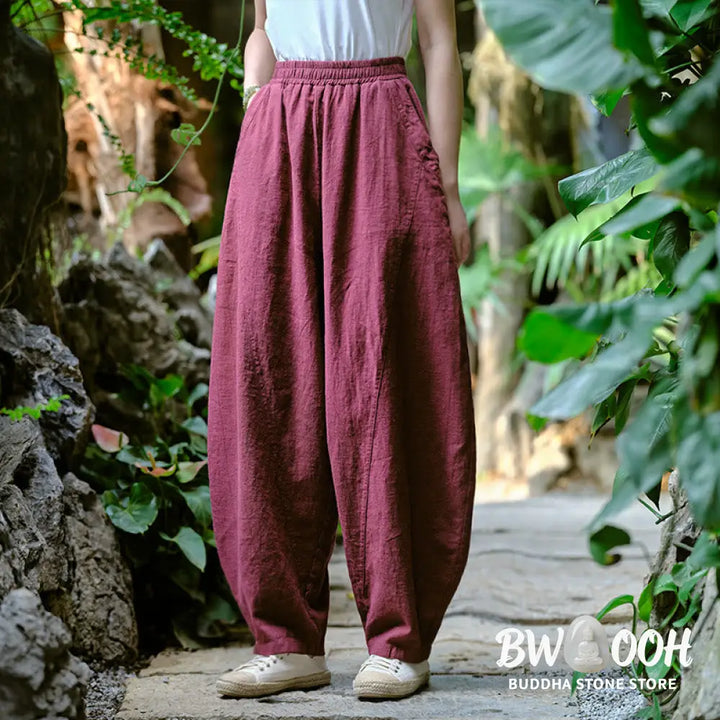 BWOOOH printed harem pants - Solid Color Loose Yoga Harem Pants With 
