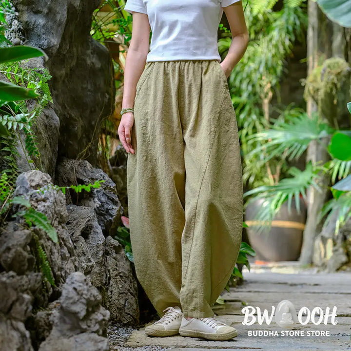BWOOOH printed harem pants - Solid Color Loose Yoga Harem Pants With 