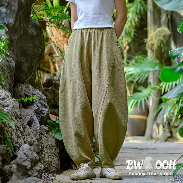 BWOOOH printed harem pants - Solid Color Loose Yoga Harem Pants With 