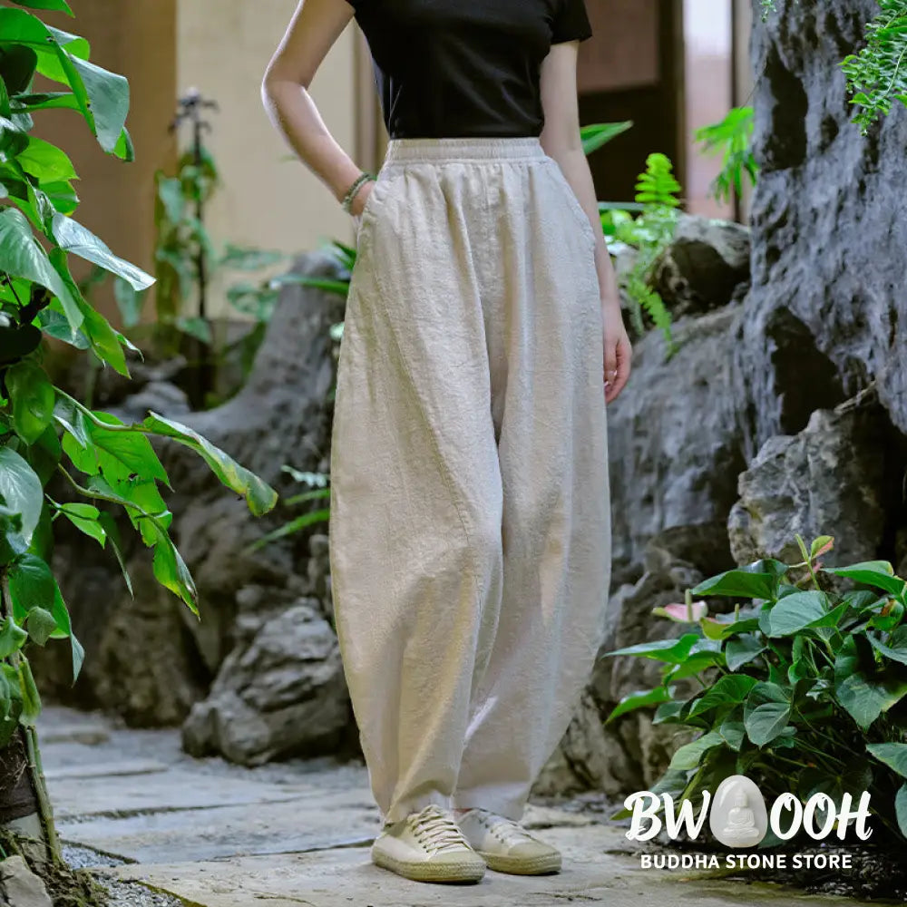 BWOOOH printed harem pants - Solid Color Loose Yoga Harem Pants With 