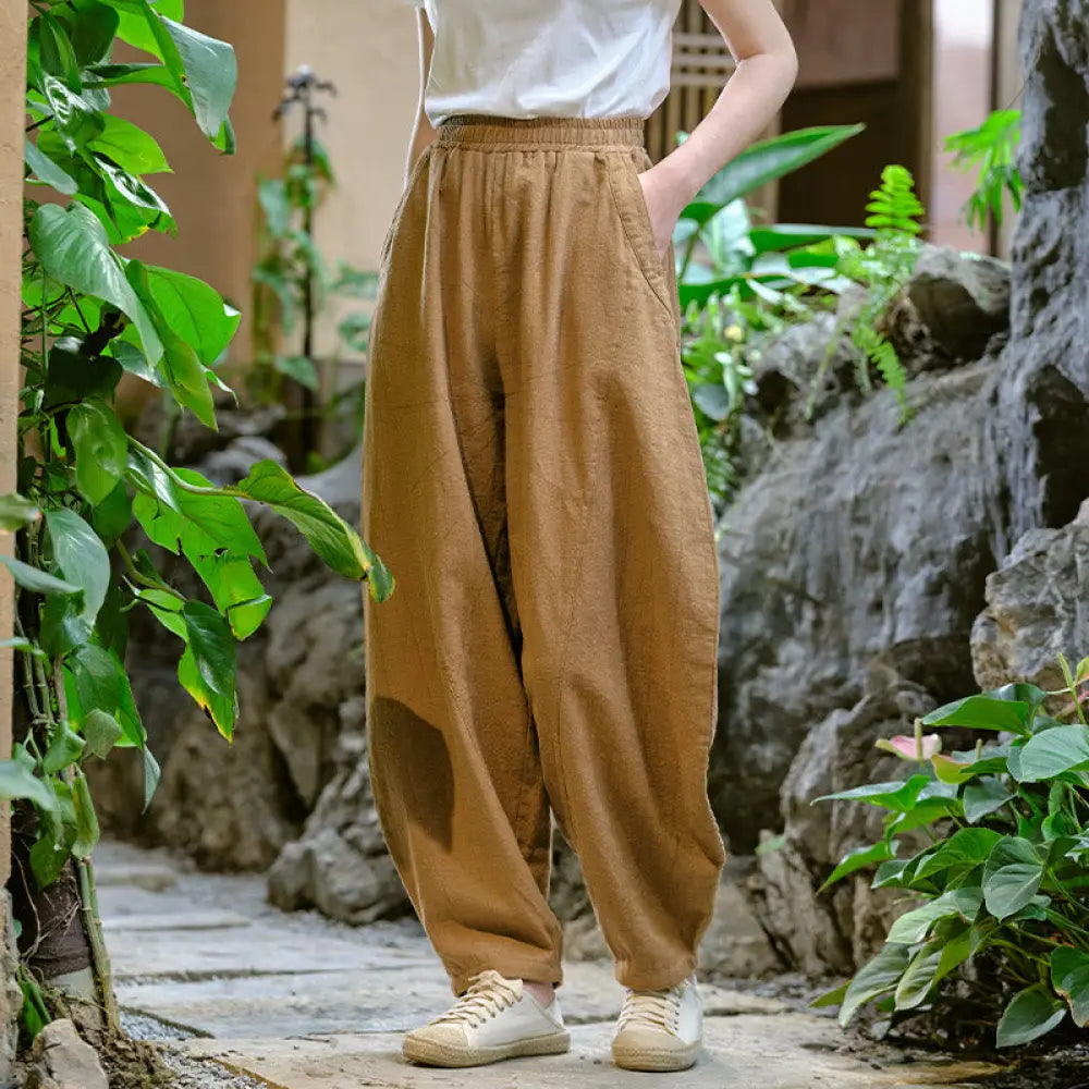 BWOOOH printed harem pants - Solid Color Loose Yoga Harem Pants With 