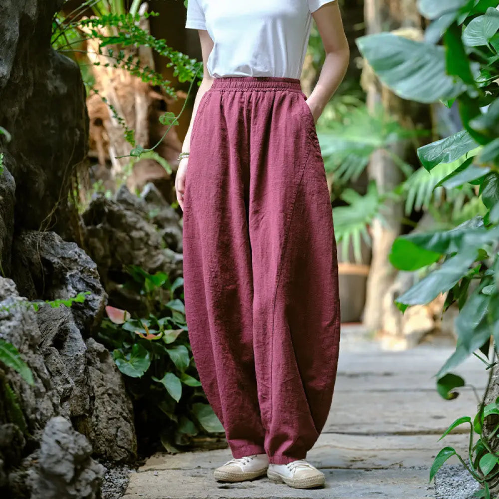 BWOOOH printed harem pants - Solid Color Loose Yoga Harem Pants With 
