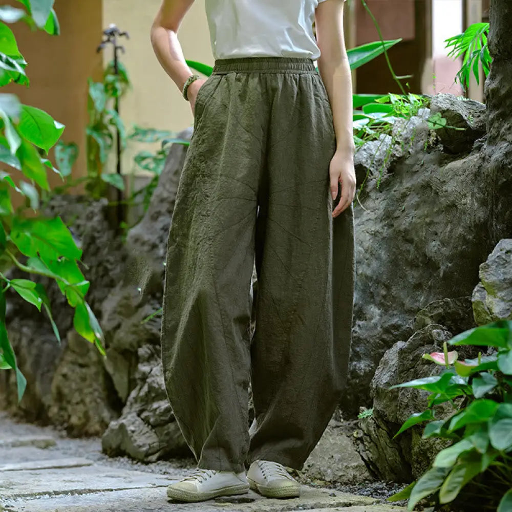 BWOOOH printed harem pants - Solid Color Loose Yoga Harem Pants With 