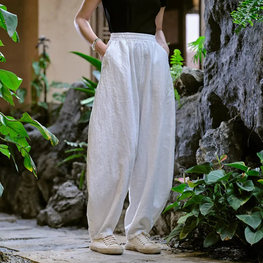 BWOOOH printed harem pants - Solid Color Loose Yoga Harem Pants With 