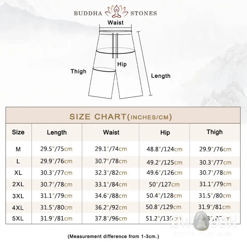 Buddha Stones Solid Color Mid-length Linen Men&