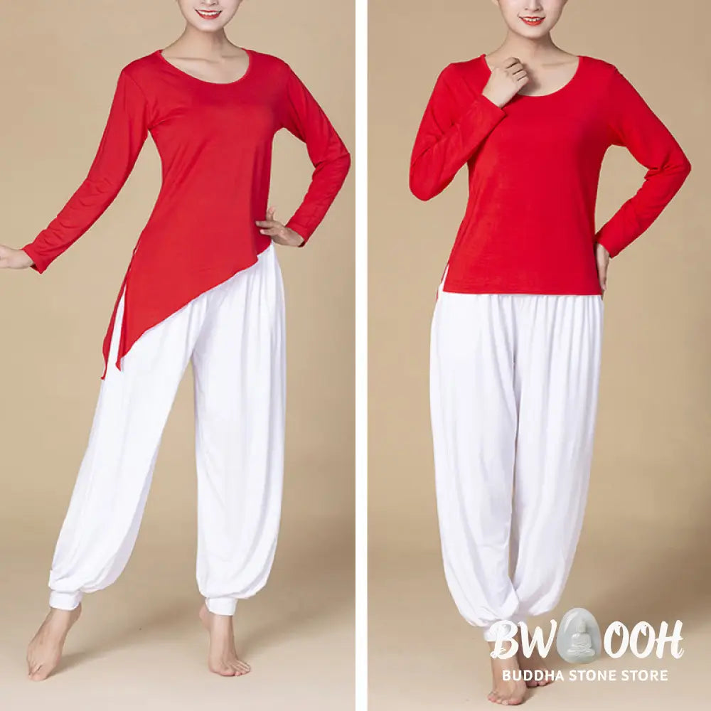 BWOOOH printed harem pants - Solid Color Modal Yoga Dance High Waist 