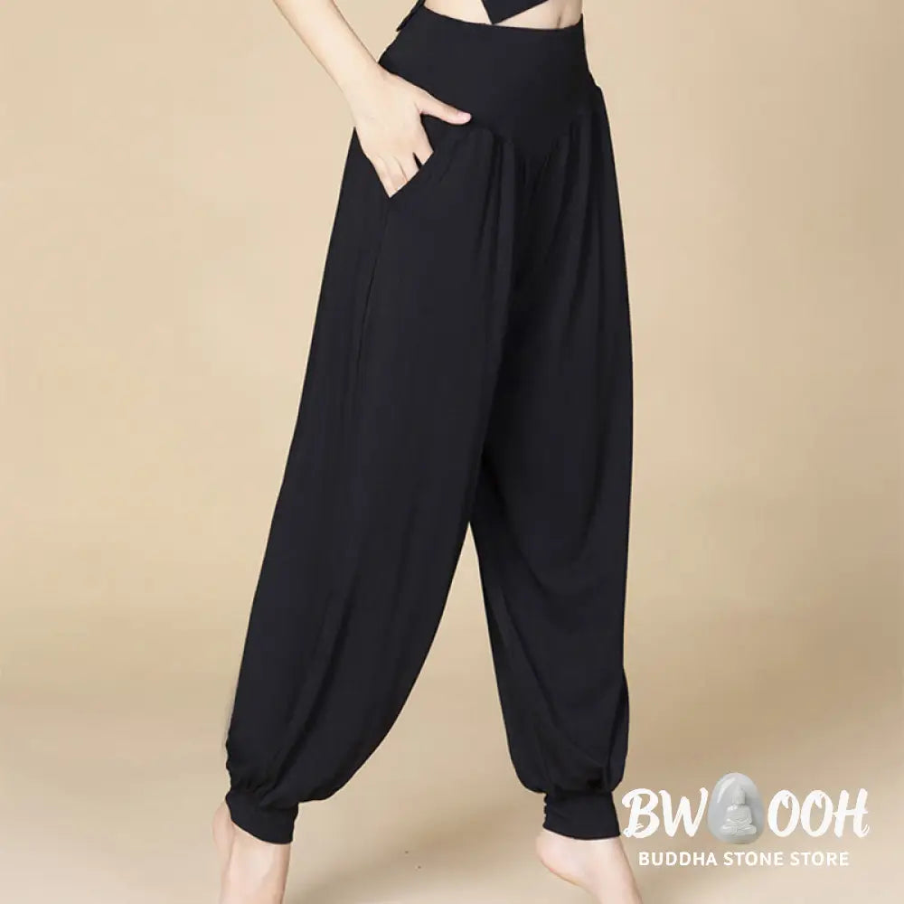 BWOOOH printed harem pants - Solid Color Modal Yoga Dance High Waist 