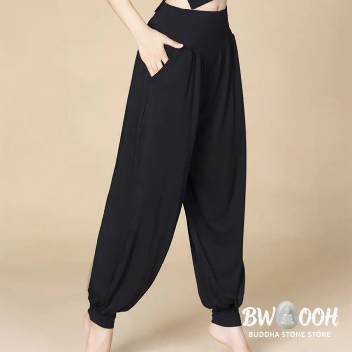 BWOOOH printed harem pants - Solid Color Modal Yoga Dance High Waist 