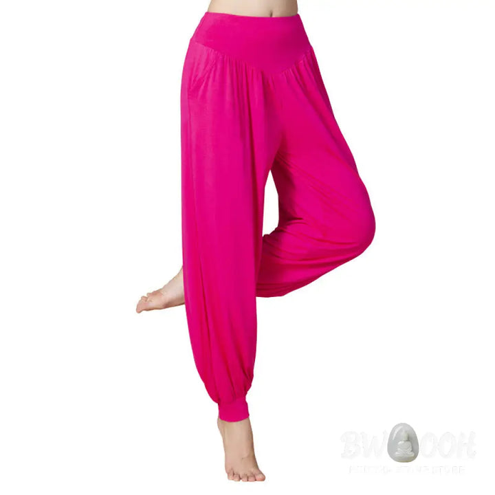BWOOOH printed harem pants - Solid Color Modal Yoga Dance High Waist 