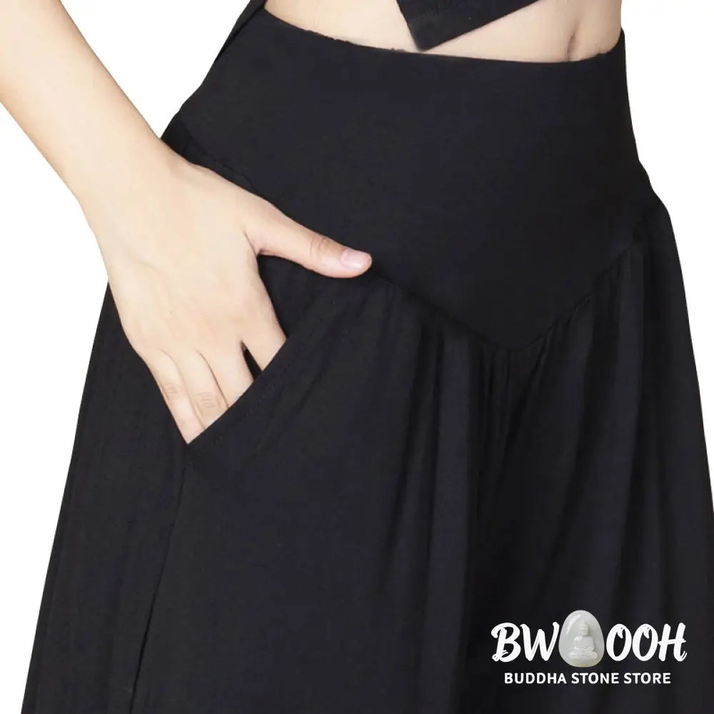BWOOOH printed harem pants - Solid Color Modal Yoga Dance High Waist 