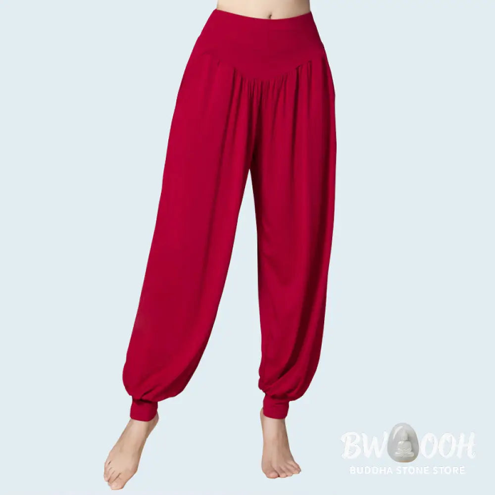 BWOOOH printed harem pants - Solid Color Modal Yoga Dance High Waist 