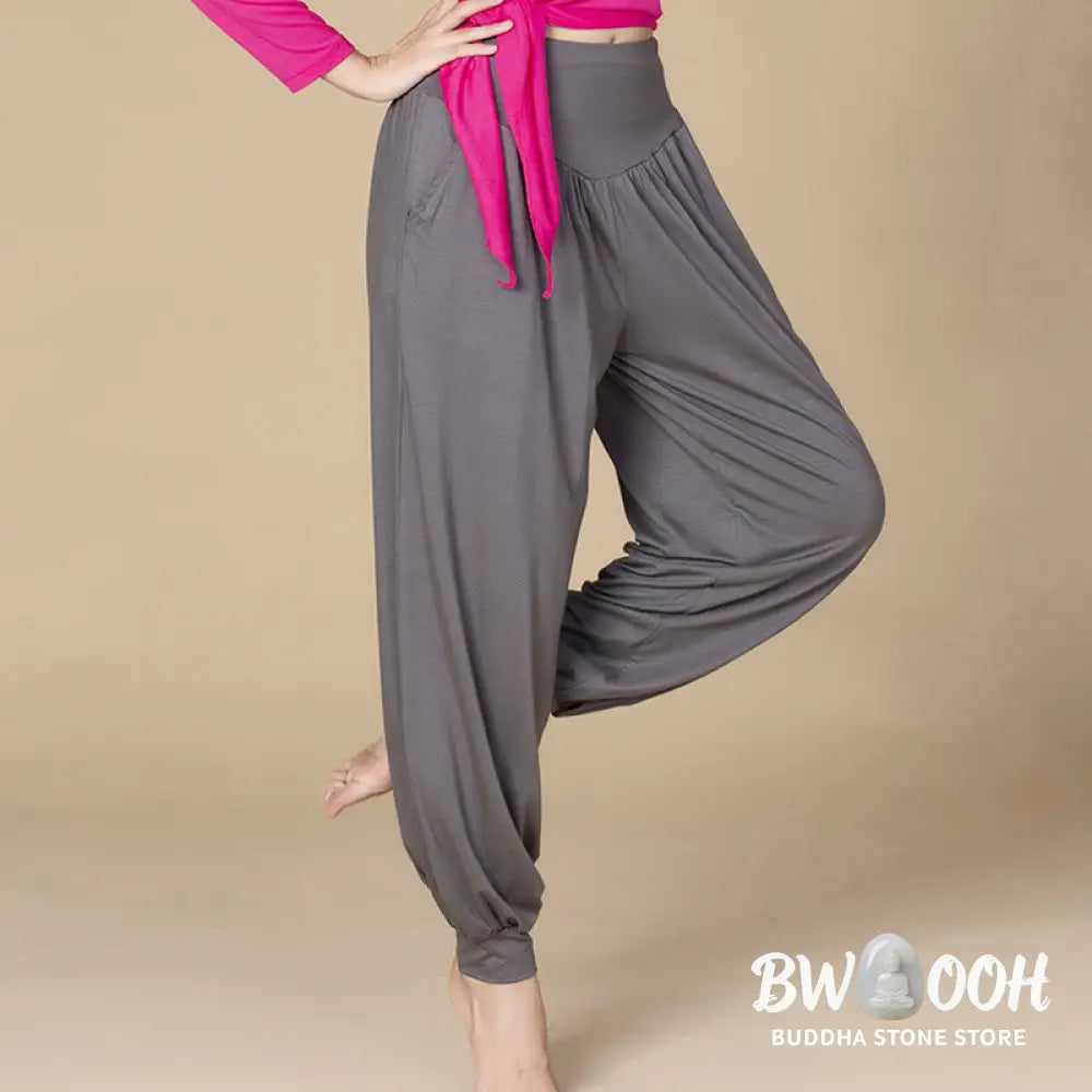 BWOOOH printed harem pants - Solid Color Modal Yoga Dance High Waist 