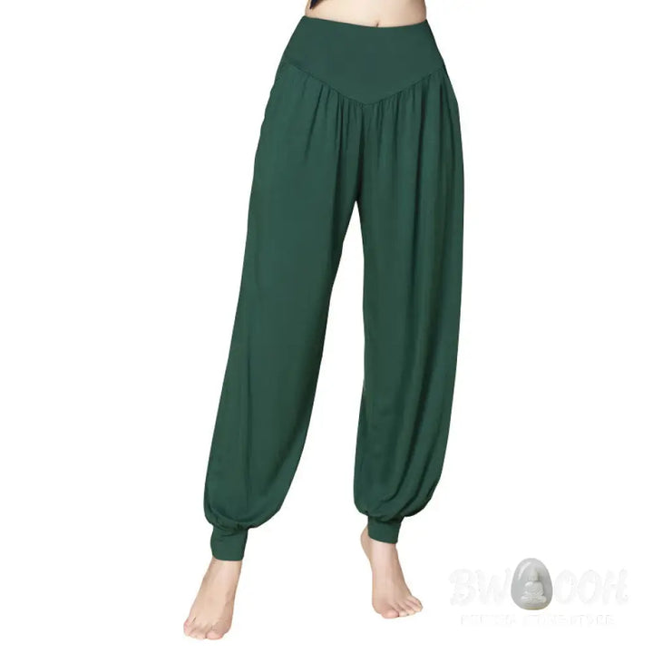 BWOOOH printed harem pants - Solid Color Modal Yoga Dance High Waist 