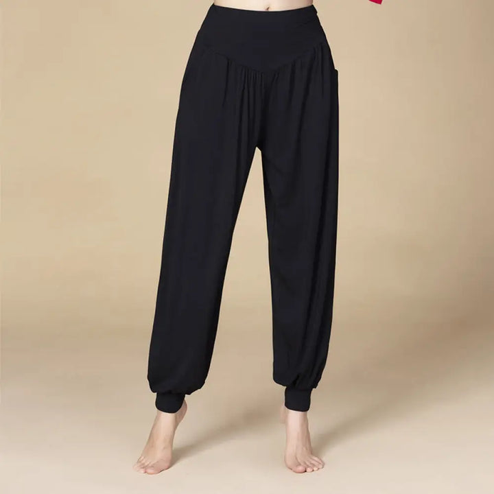 BWOOOH printed harem pants - Solid Color Modal Yoga Dance High Waist 
