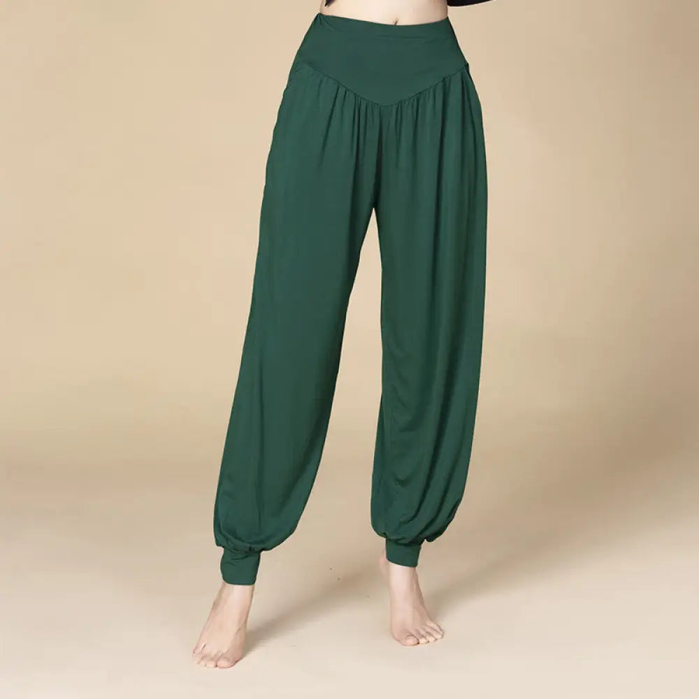 BWOOOH printed harem pants - Solid Color Modal Yoga Dance High Waist 