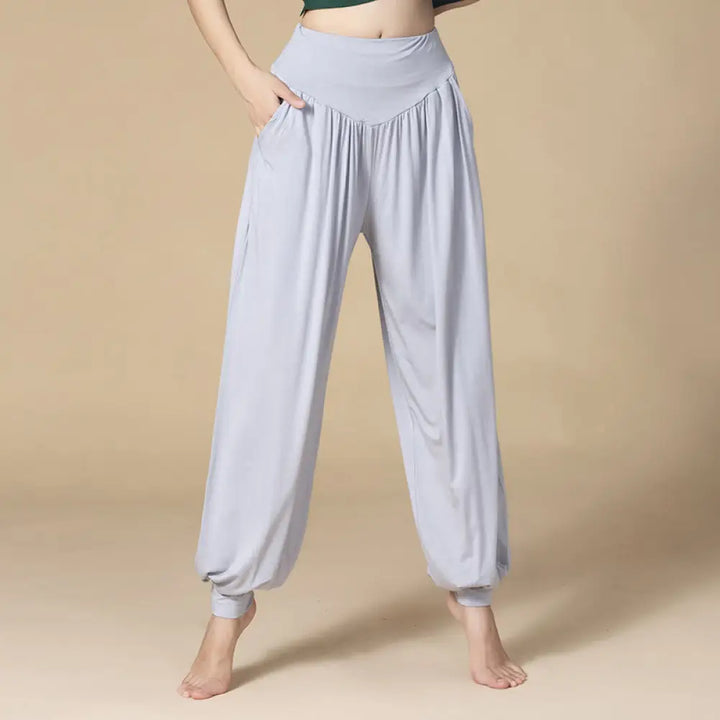 BWOOOH printed harem pants - Solid Color Modal Yoga Dance High Waist 