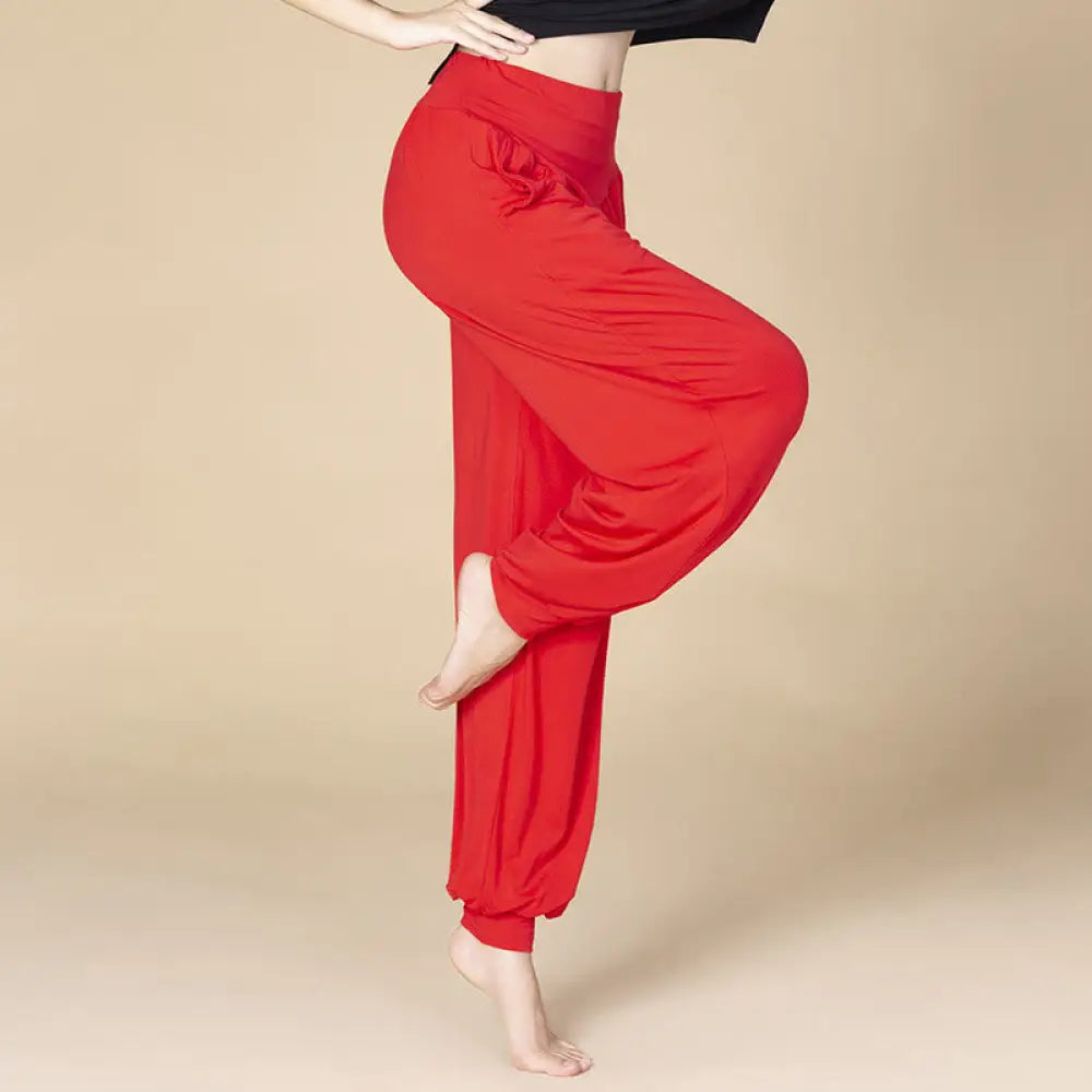 BWOOOH printed harem pants - Solid Color Modal Yoga Dance High Waist 