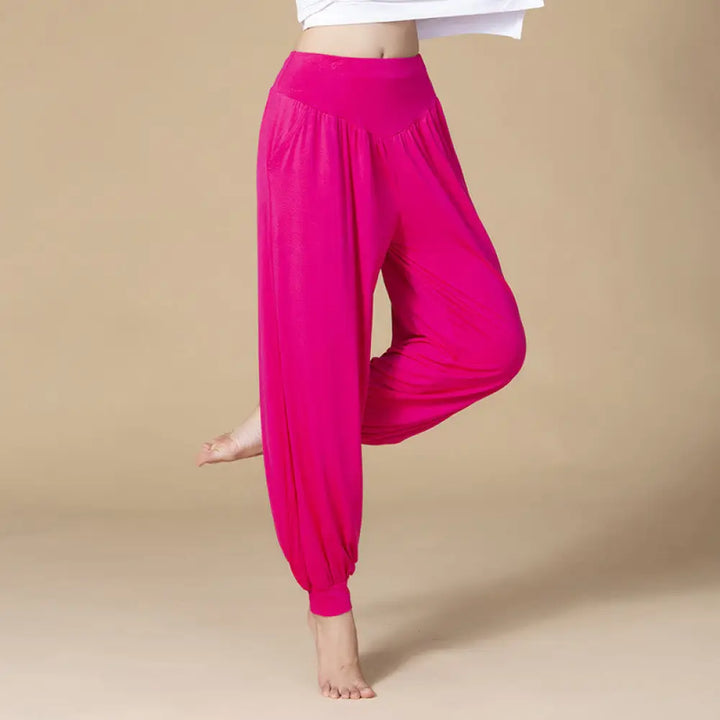 BWOOOH printed harem pants - Solid Color Modal Yoga Dance High Waist 