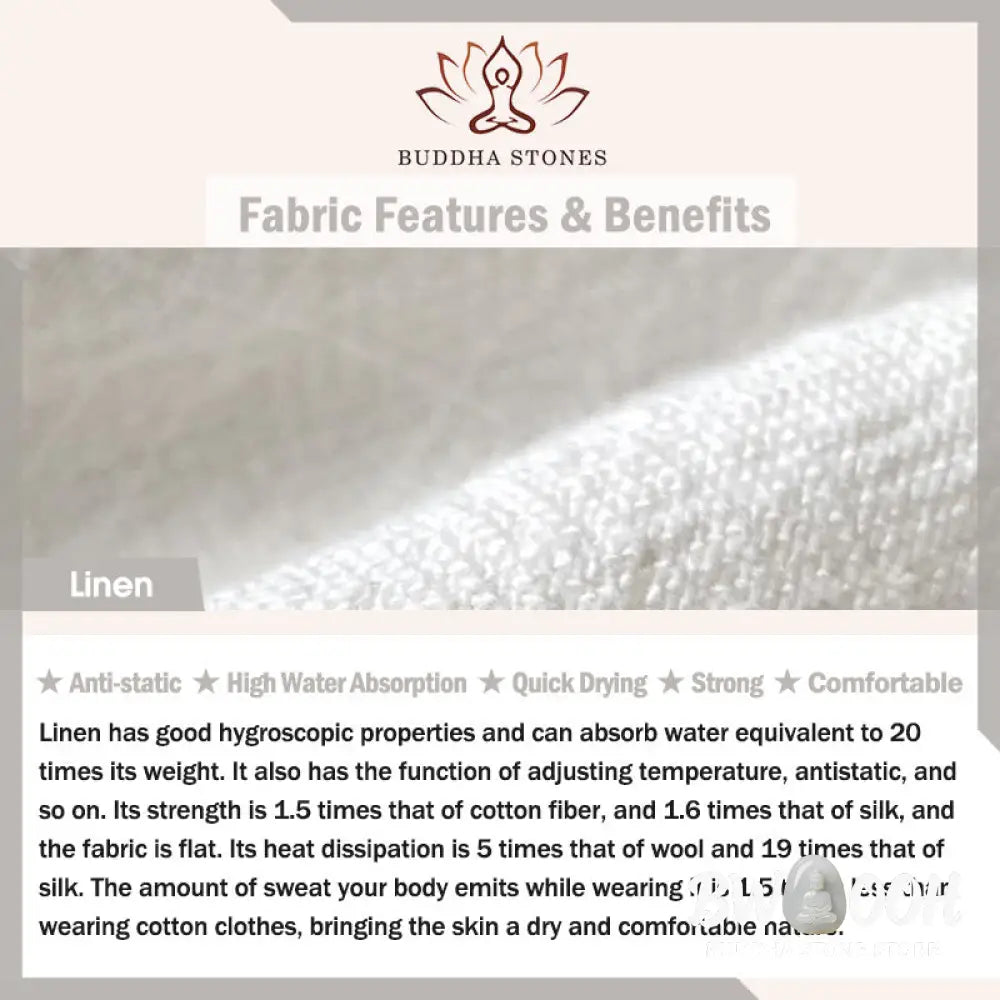 Buddha Stones Solid Color Short Sleeve Two Top Buttons Cotton Linen Men’s Shirt - Men’s Shirts