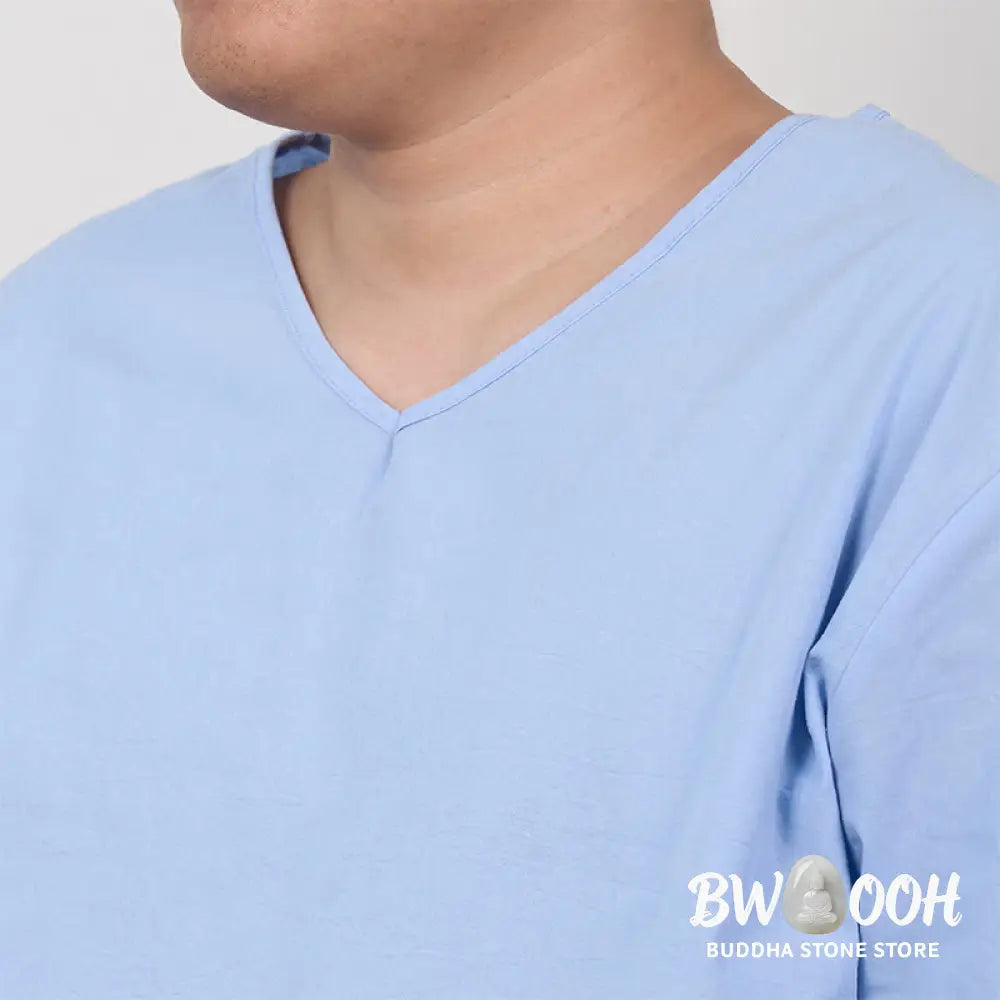 Buddha Stones Solid Color Three Quarter Sleeve Men’s T-shirt - Men’s T-Shirts