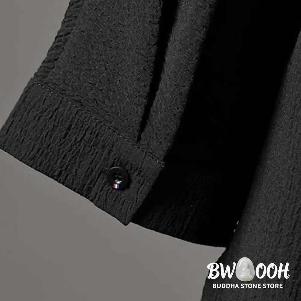 Buddha Stones Solid Color Three Quarter Sleeve Shirt Casual Pants Clothing Men’s Set - Men’s Meditation Cloth