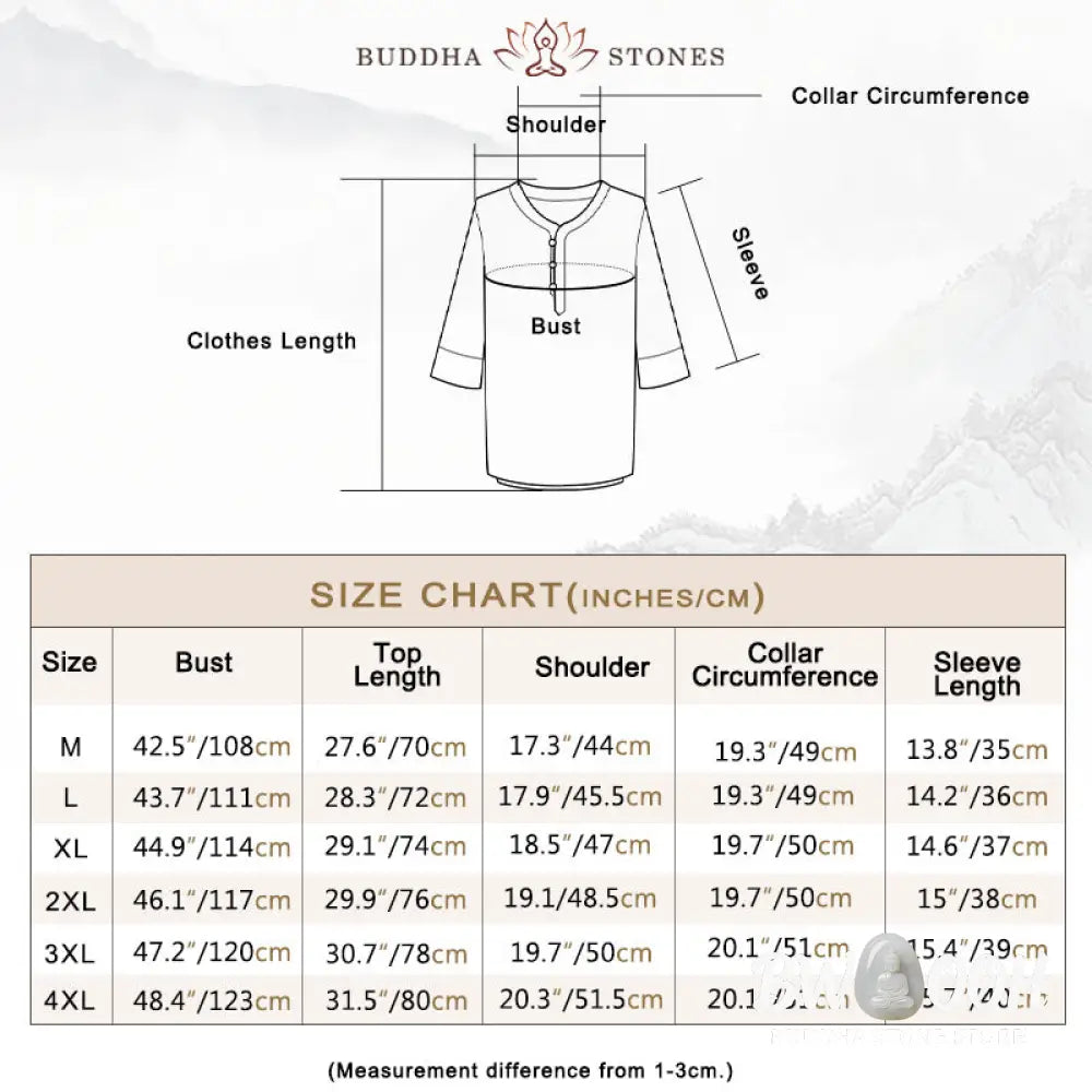 Buddha Stones Solid Color Traditional Cotton Linen Short Sleeve T-shirt Pants Clothing Men’s Set - Men’s Meditation