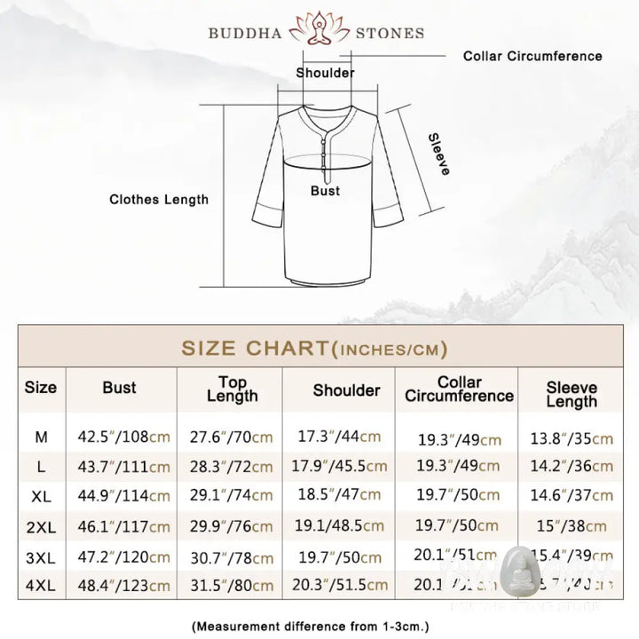 Buddha Stones Solid Color Traditional Cotton Linen Short Sleeve T-shirt Pants Clothing Men’s Set - Men’s Meditation