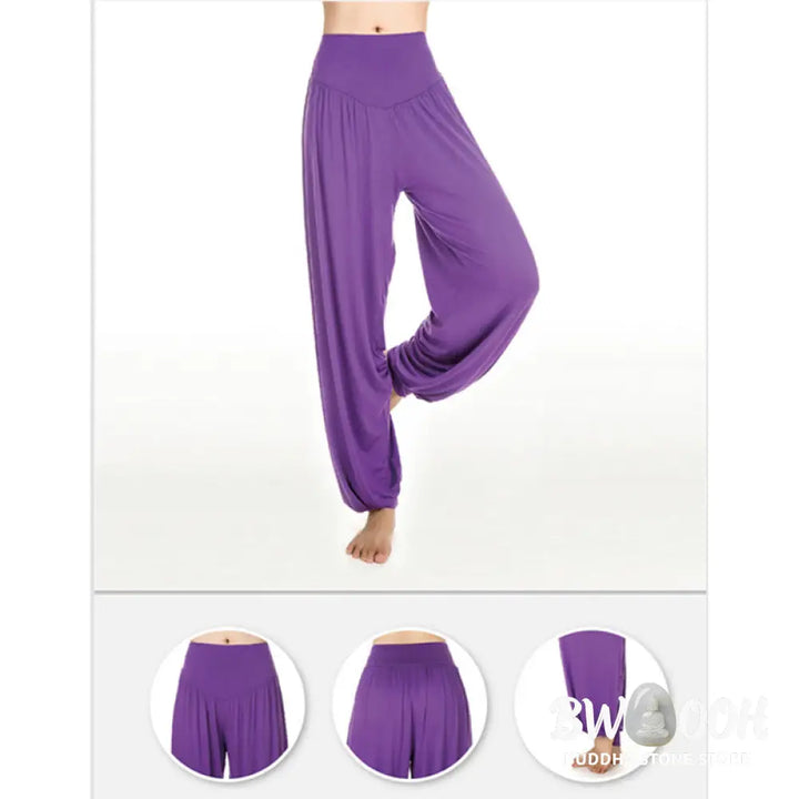 BWOOOH printed harem pants - Solid Color Yoga Dance Long Harem Pants