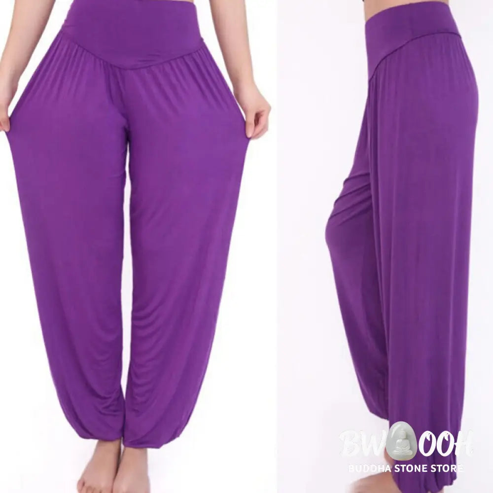 BWOOOH printed harem pants - Solid Color Yoga Dance Long Harem Pants