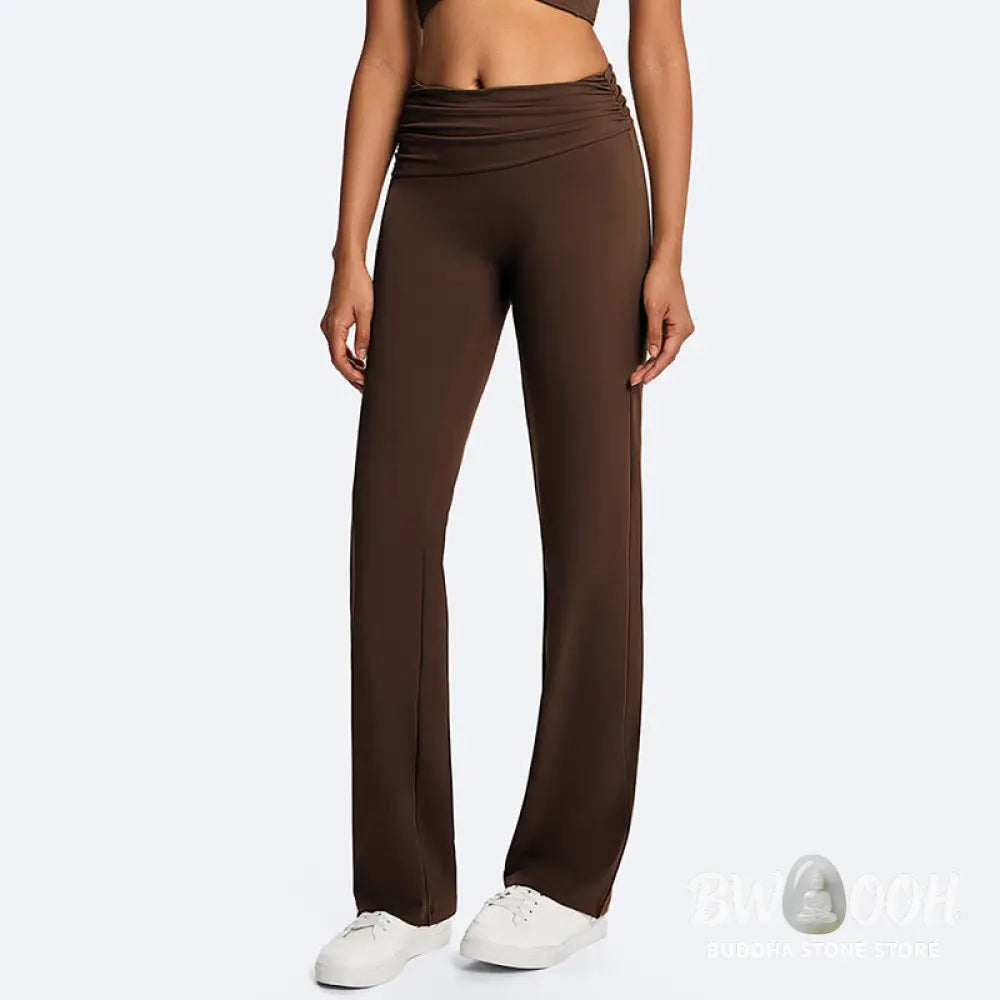 Buddha Stones Solid Crop Halter Backless Sleeveless Top Straight Leg Pants For Sports Fitness Yoga - 2-Piece Outfit