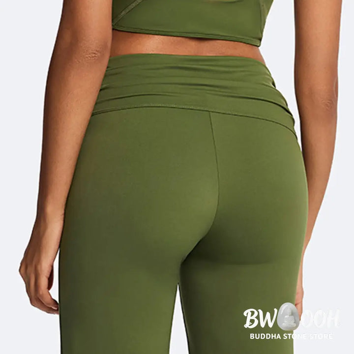 Buddha Stones Solid Crop Halter Backless Sleeveless Top Straight Leg Pants For Sports Fitness Yoga - 2-Piece Outfit